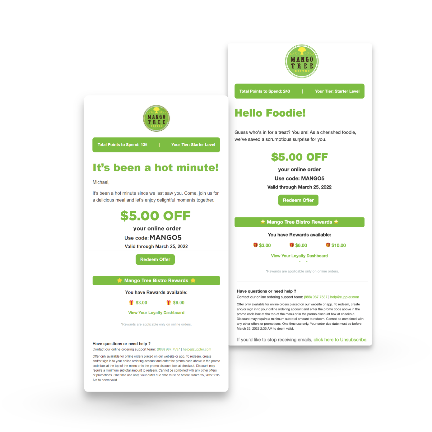 Automated restaurant marketing email campaigns